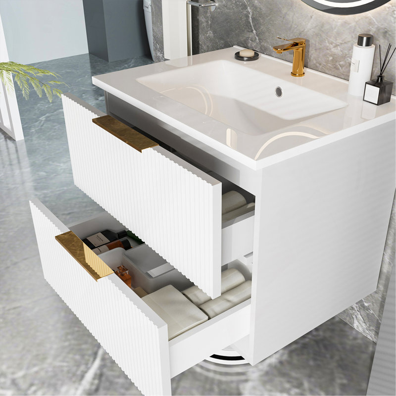Meuble-lavabo blanc 24 po sans lavabo, Blanc, 24"
