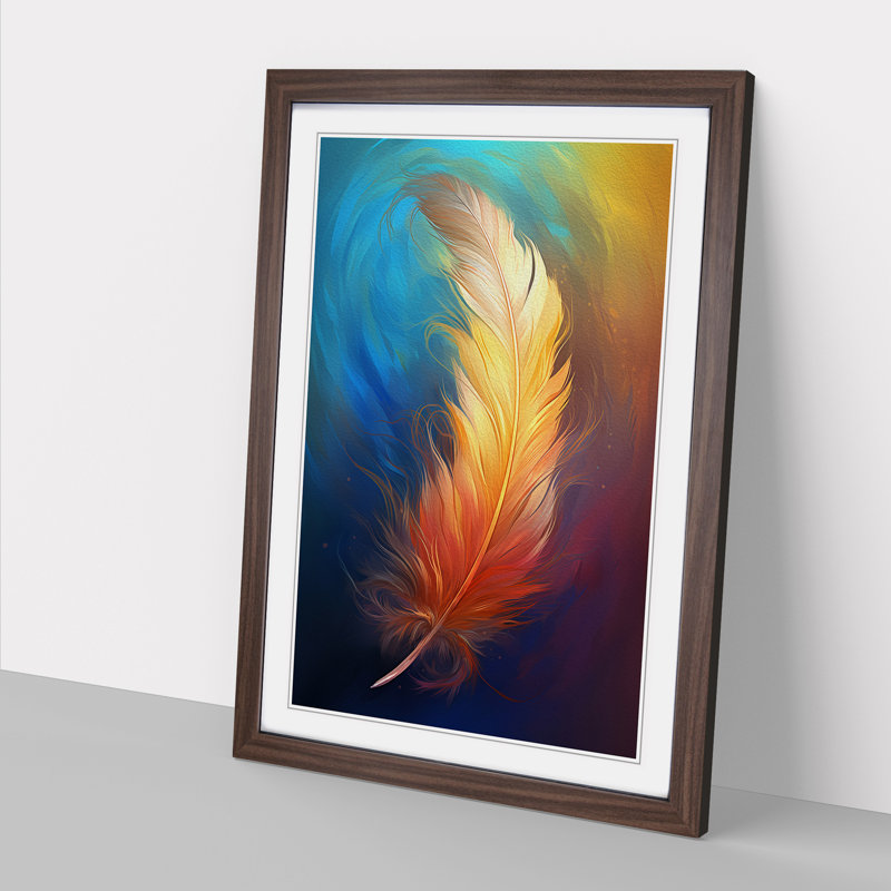Feather Digital - Single Picture Frame Print on Wood, Walnut, 64cm H x 46cm W x 2cm D