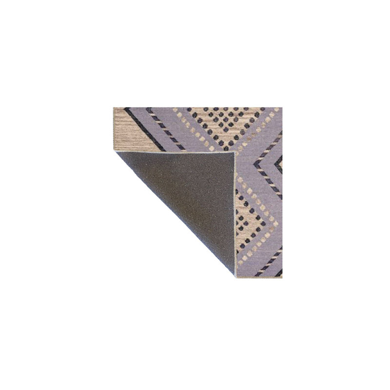 Tapis tissé à motif croisé et base lavable mauve, Tapis de couloir 3 pi 3 po x 9 pi 10 po