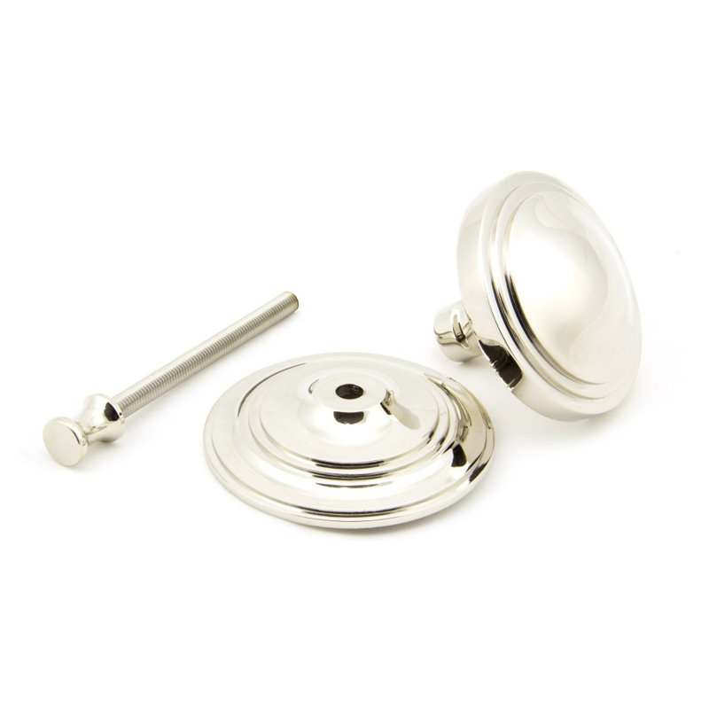 Art Deco Centre Door Knob, Polished Nickel