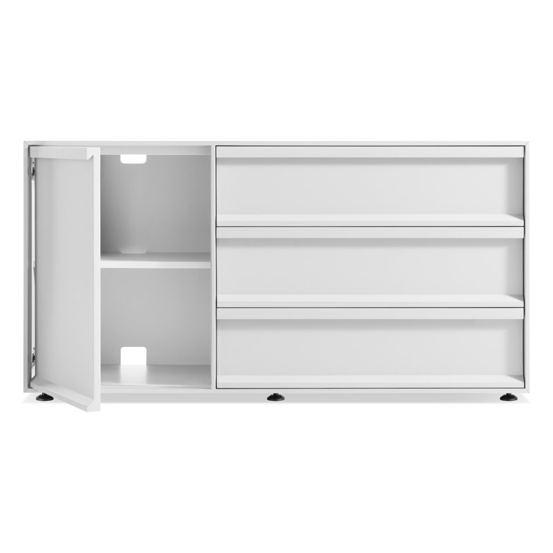 Superchoice 1 Door/3 Drawer Credenza, White