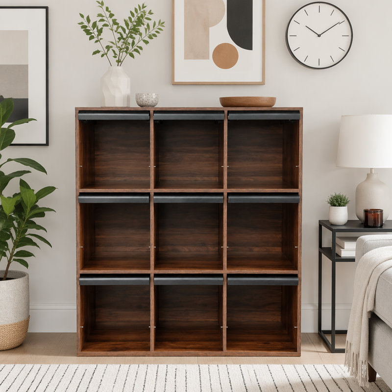 9-Cube Storage Bookcase with Flip Doors