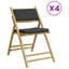  Ensemble de 4 chaises bistro en bambou, 100% polyester compact-436968880-436968893