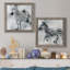 Zèbre I - ensemble de 2 peintures sur toile encadrées-2126898819-2126898846