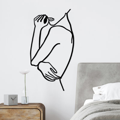 Stylish Black Metal Wall Accessory, 27.6 x 0.6 x 15.0 inches | 100% Metal Construction, Thickness: 0.06 inches | Easy Wall Hanging Design | Unique Real Wood Texture with Color Variations | Perfect for Home Decor