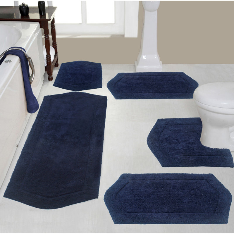 Tapis pour salle de bain Morissette, Marine