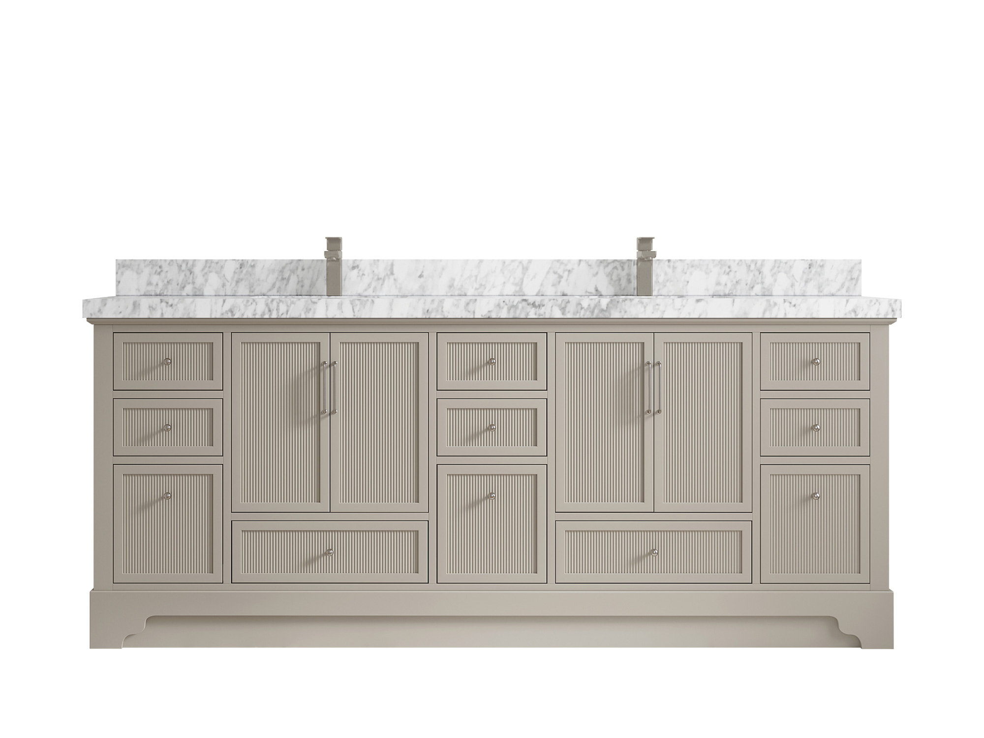 Wildon Home® Alys 84 Double Bathroom Vanity with Top (Knobs Option ...