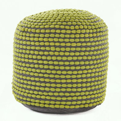 Water Resistant Cylindrical Pouf with Geometric Design