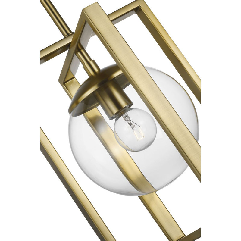 Luminaire suspendu géométrique à 1 lumière Detres, Doré