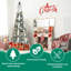 Arbre de Noël escamotable peu encombrant avec finition floquée en PVC mélangé et décor illuminé pour une élégance des Fêtes confortable