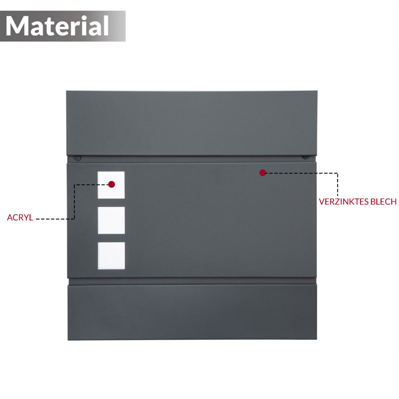 Ramazan 37 cm x 36.5 cm Steel Wall Mounted Post Box