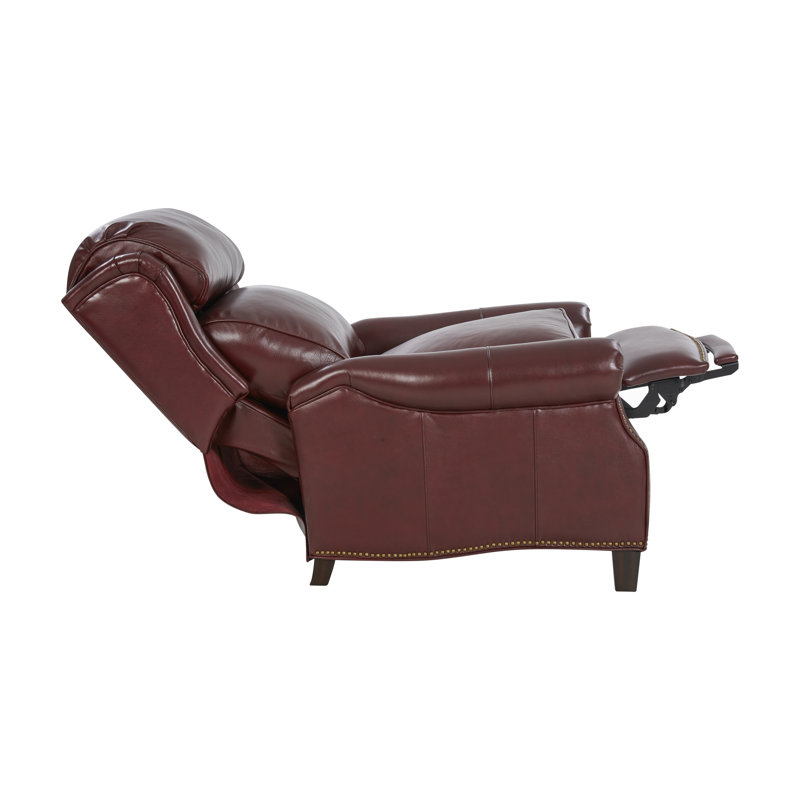 Foxton Recliner, Burgundy Genuine Leather