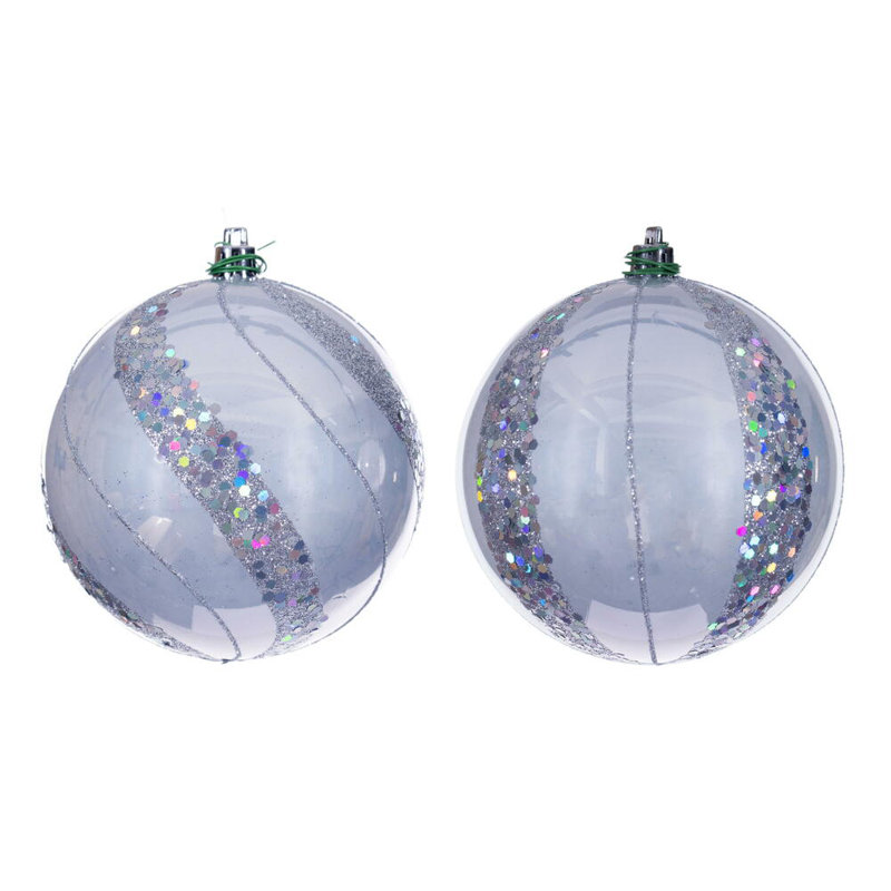 Assortiment d'ornement perle à paillettes Pearl, H 4 po x l 4 po x P 4 po, Perle argentée