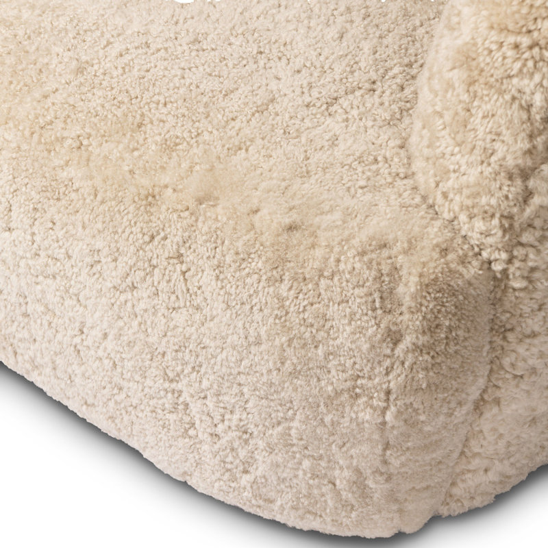 Julius Swivel Chair, Beige Shearling Genuine Fur