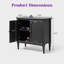 Armoire d'appoint 94,5 "avec tablette réglable, buffet de rangement rétro pour le salon-866449364