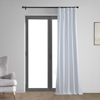 Bodulf Thermal Cross Linen Weave 100% Blackout Curtains for Bedroom & Living Room Curtains - Single Panel Drapes