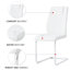 6 chaises de salle à manger blanches et en polyuréthane avec pieds rembourrés en éponge et en similicuir pour différentes pièces