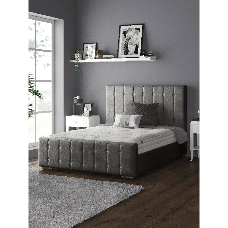 Chico Upholstered Bed, Single (3'), Grey