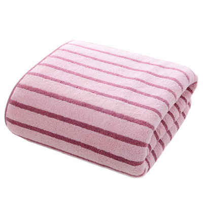 Bath Towels Fleece Striped Towel Household Soft Water Absorbing Drying Non Linting Bath Face Wash Towel Thickened Men's And Women's Face Towel