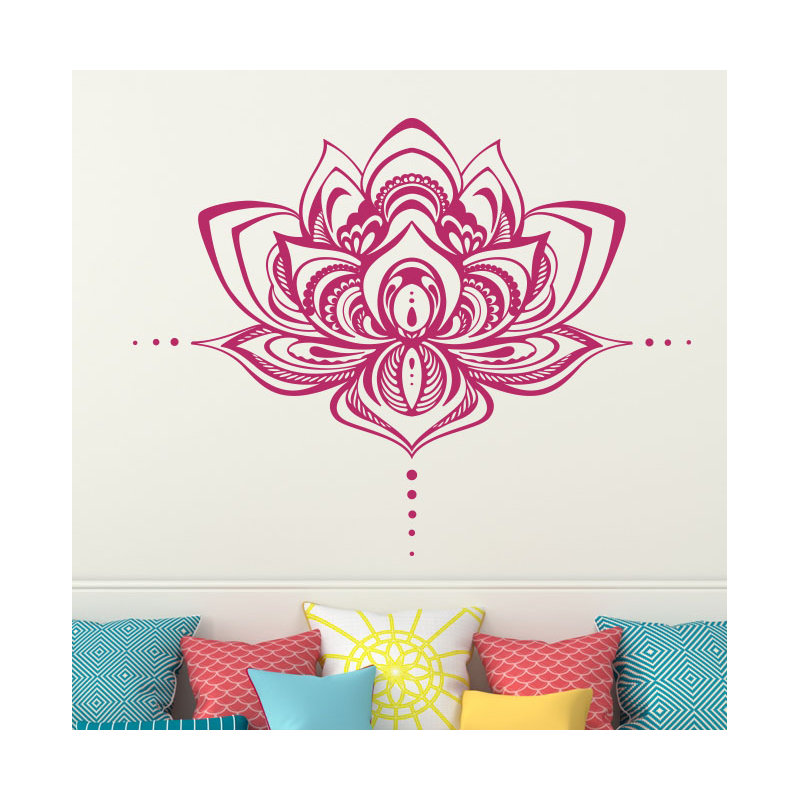 Décalcomanie murale fleur lotus Natazhat, Rose vif