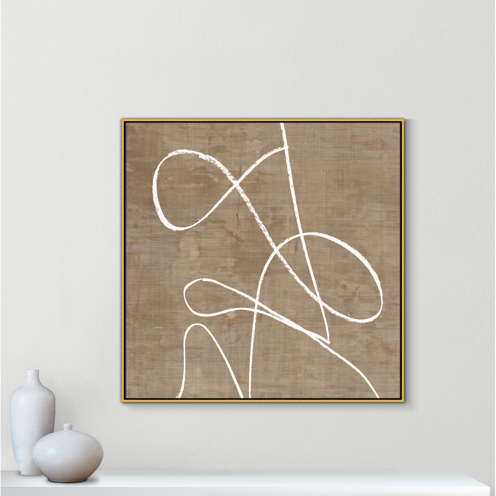 Catana "Swooping Lines" Print, 46.5" H x 46.5" W, Gold