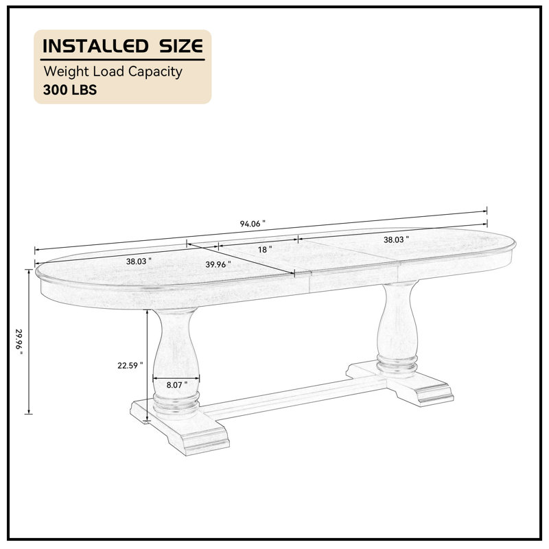 Extendable Oval Wooden Dining Table, Oak