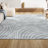 Maribo High-Low Abstract Groovy Striped Light Blue/Ivory Indoor/Outdoor Rug-32336141
