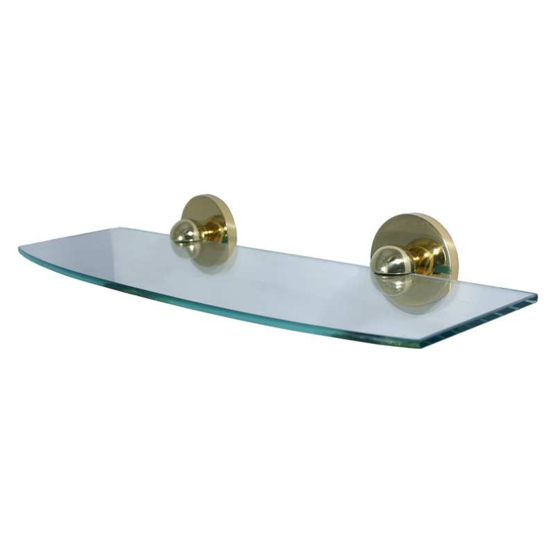 Goble Bracket Shelf, 18", Polished Brass