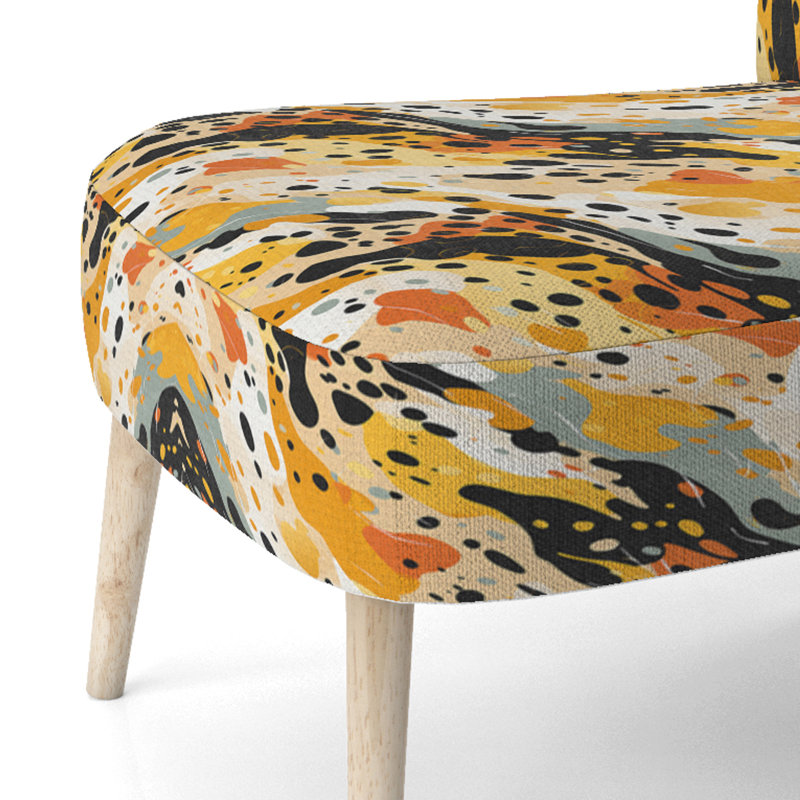 Modern Cheetah Orange And Black Fusion III - Upholstered Modern & Contemporary Accent Side Chair