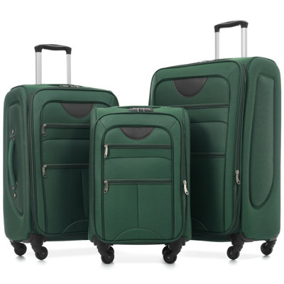 Softside Luggage Expandable 3 Piece Set Suitcase Upright Spinner Softshell Lightweight Luggage Travel Set-22/26/30 inches