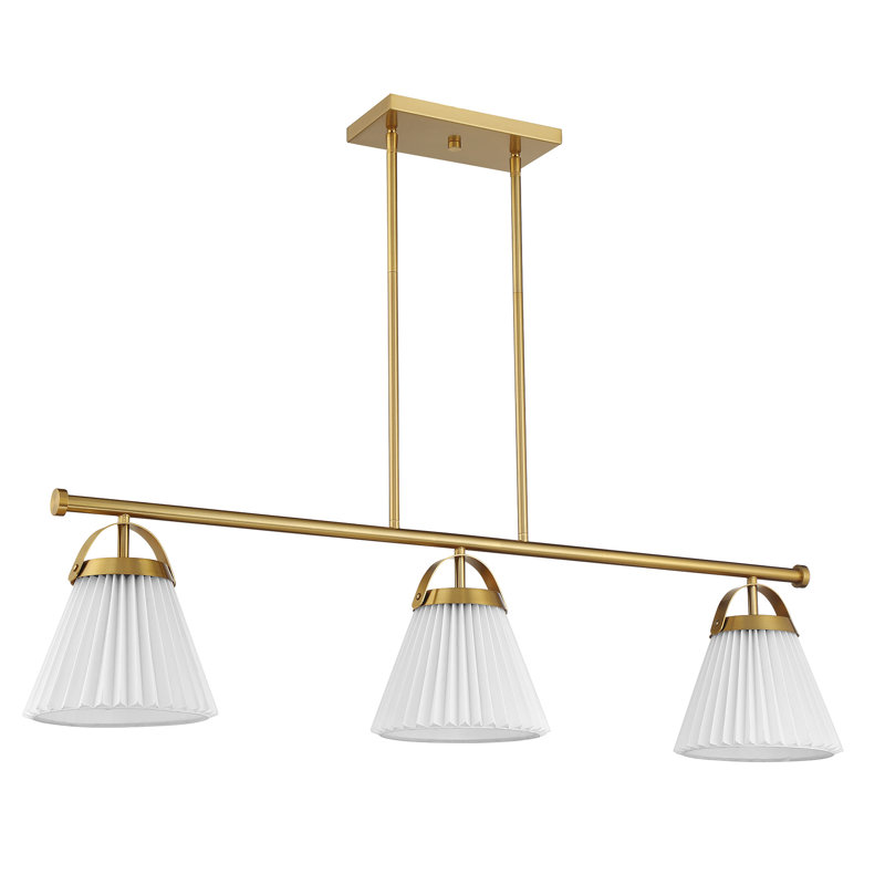 Lustre linéaire à 3 lumières Omoro, Laiton naturel
