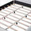 Modern Contemporary King Size Platform Bed No Box Spring Required Boucle Upholstered Solid Wood Base White Finish