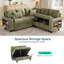 Canapé modulaire rembourré de 83 po avec canapé-lit, chaise de rangement et bibliothèque d'appoint Alvie-132785489-134035360