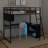 Twin Size Metal Loft Bed With LED, Desk And Storage Shelves-499653608