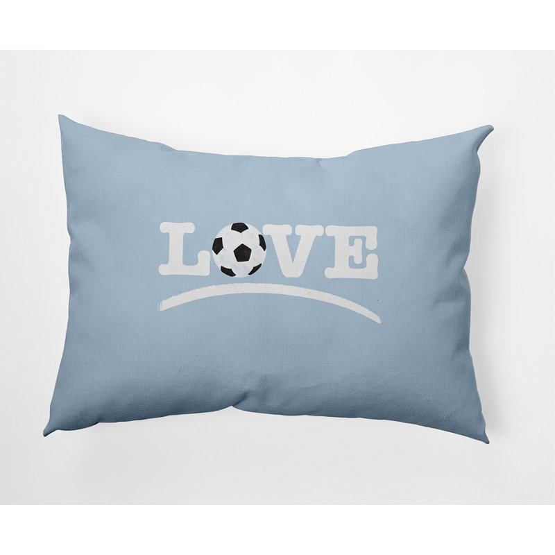  Housse et insert d'oreiller rectangulaire Love, Bleu clair
