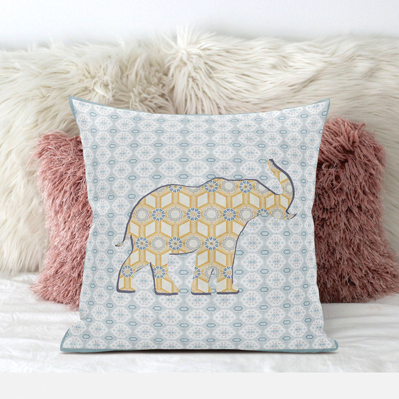  Housse et insert de coussin carré en polyester intérieur / extérieur, 18 po x 18 po, Vert clair / jaune