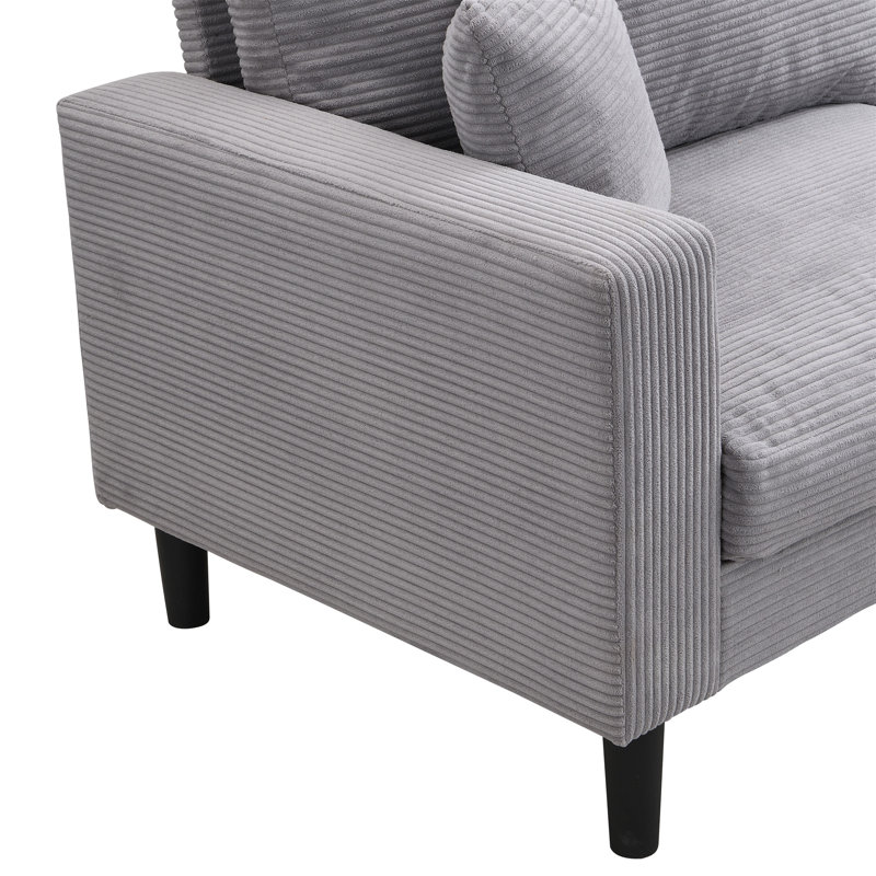 Canapé 74 po haute résilience 74 po, Gris clair