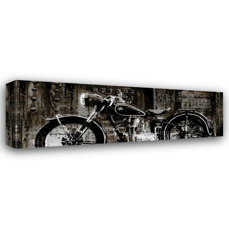 Art sur toile tendue par Williston Forge Matthews, galerie Dylan, vintage moto