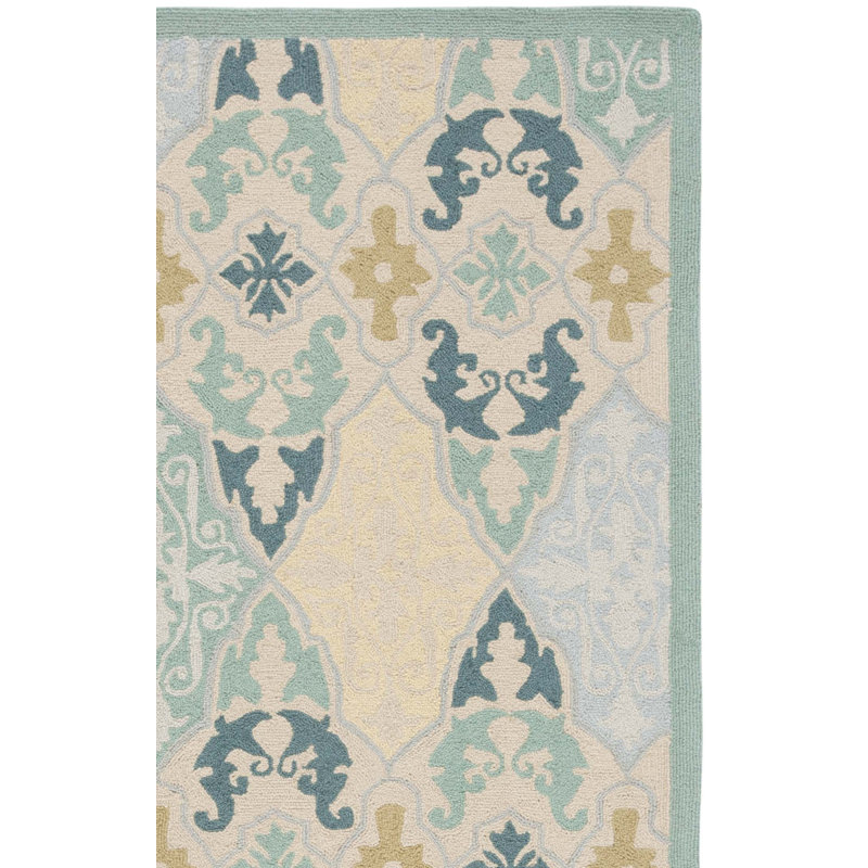 Helena Hand-Hooked Wool Ivory Area Rug, Rectangle 2'9" x 4'9"