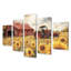 Sunflowers And The Tractor Shed II - Sunflowers Wall Art - Art mural traditionnel sur toile, 5 pièces