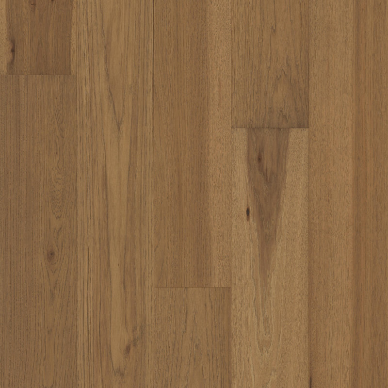 Parquet en hickory d'ingénierie de couleur rouille 7,5 po x 83 po Tandem Collection, Beige Wood