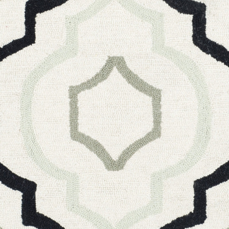 Jonsson Hand Hooked Wool Pile Geometric Rug, Rectangle 1'8" x 2'6"