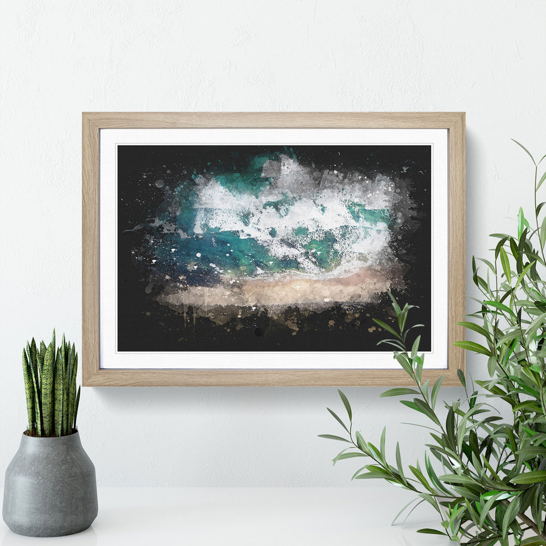 Beach in Keiss in Scotland Paint Splash - Picture Frame Graphic Art