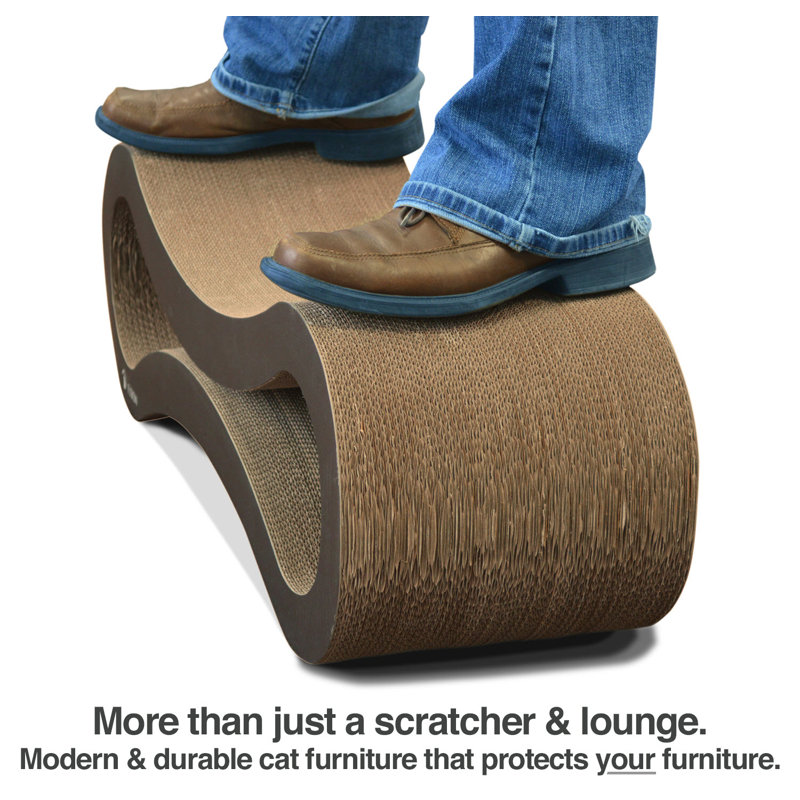 Walnut Brown Freestanding Cardboard Cat Scratcher Lounge