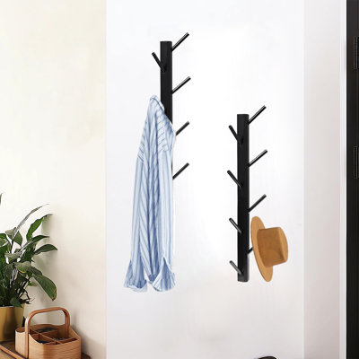 Ensemble de 2 portemanteaux muraux verticaux en bambou