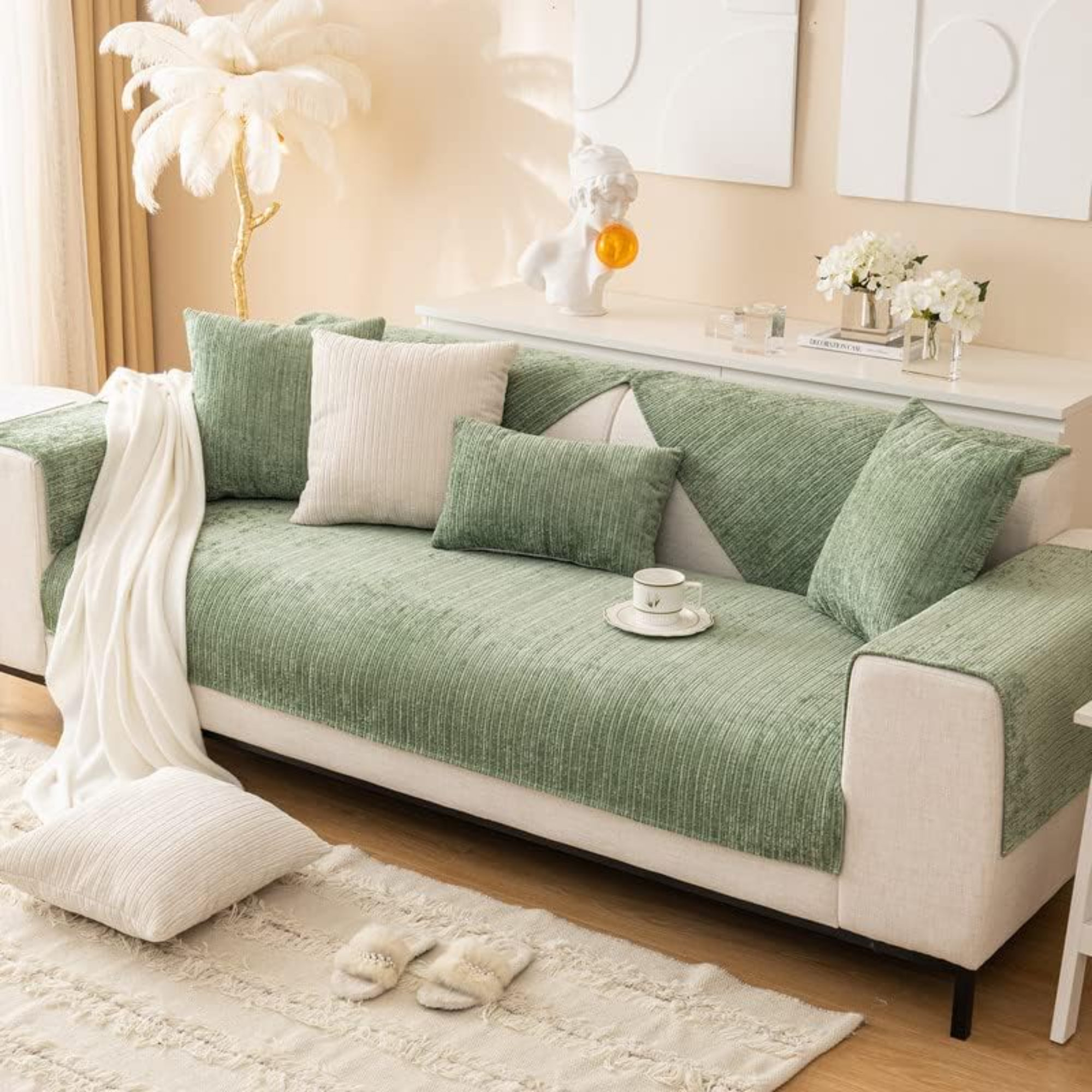17 Stories Soft Chenille Sofa Cover New Non-Slip Sofa Covers