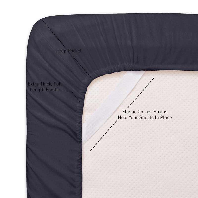 Navy Twin XL Reversible Microfiber Bed in a Bag Set