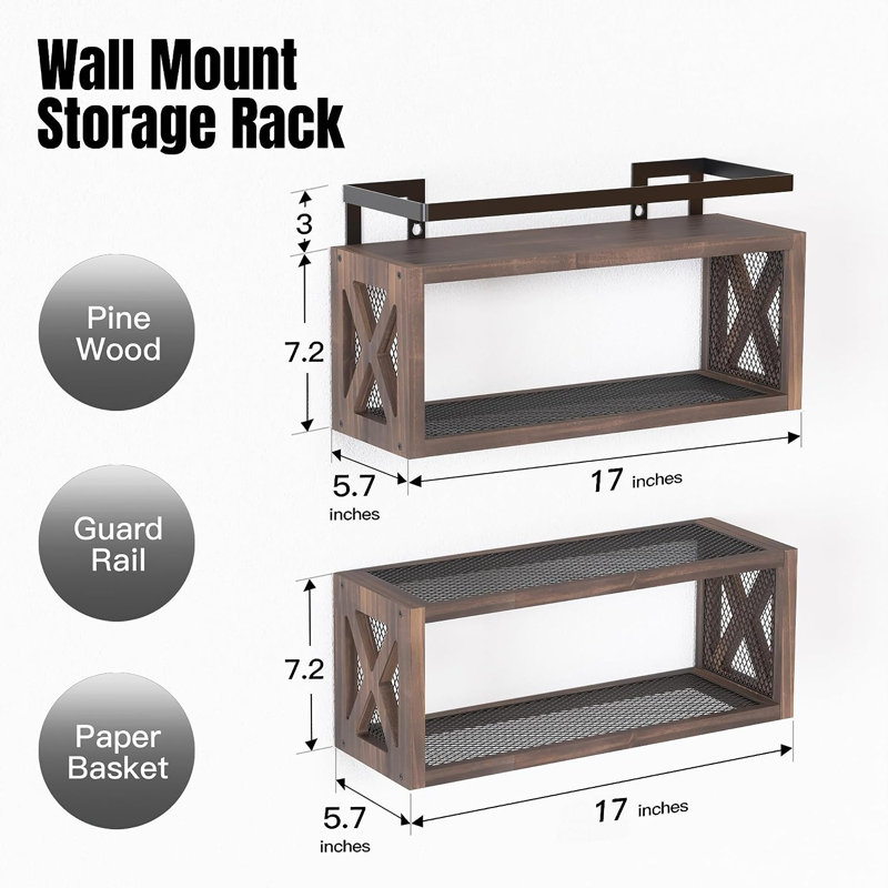 Solid Wood Floating Shelf, Brown