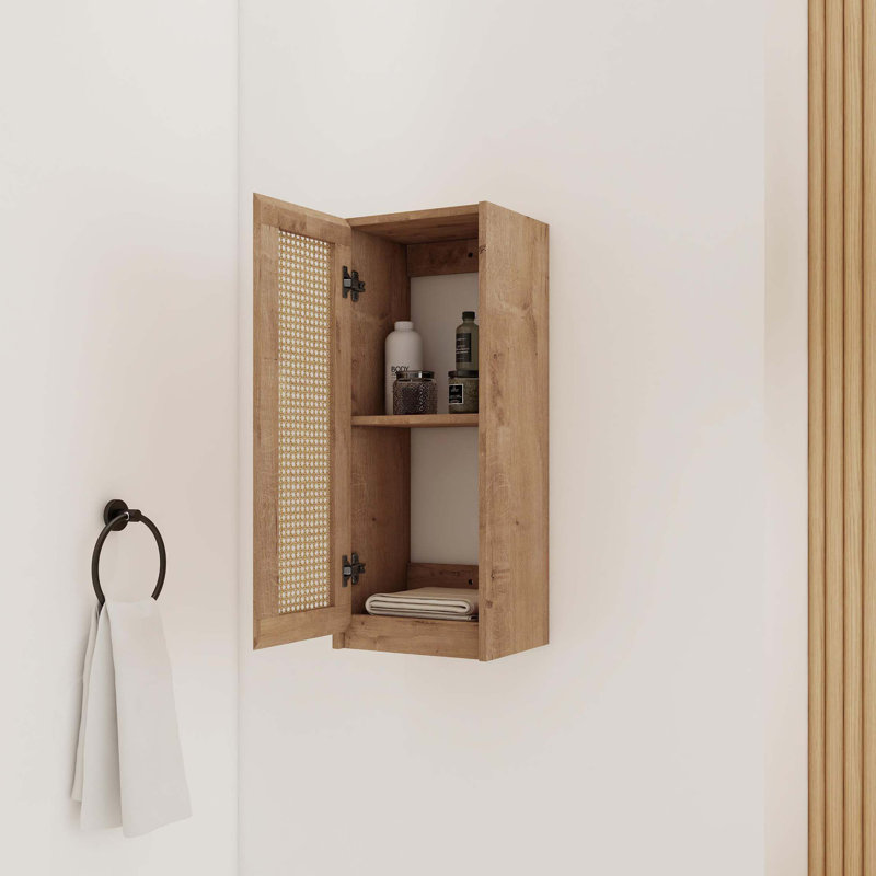 12" Bathroom Side Cabinet,Soft Close Doors,Float Mounting Design