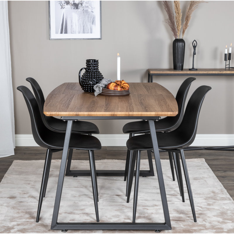Nevis Butterfly Leaf Dining Set, Black